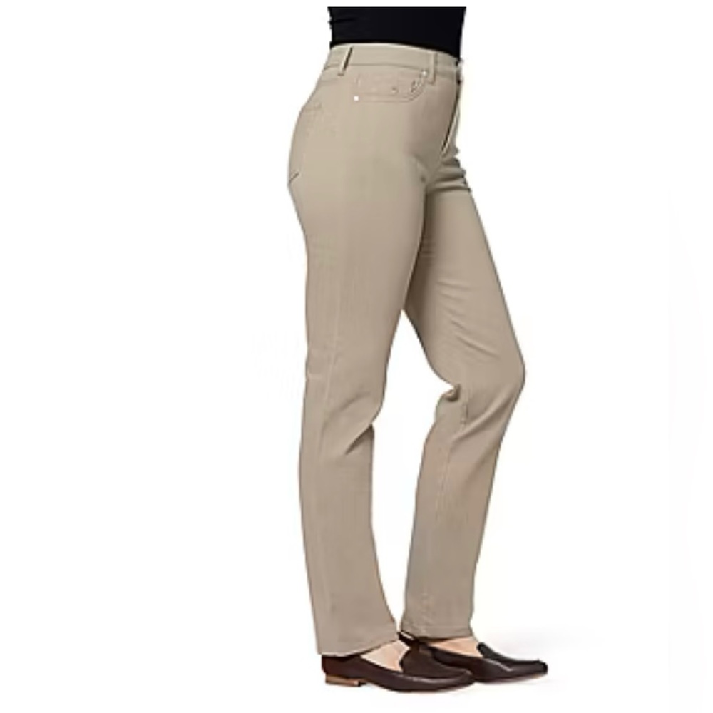 Gloria Vanderbilt Amanda Petite 6P Brown / Taupe Straight Leg Jeans